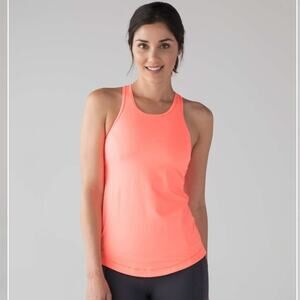 Lululemon Pop Orange Final Lap Tank
